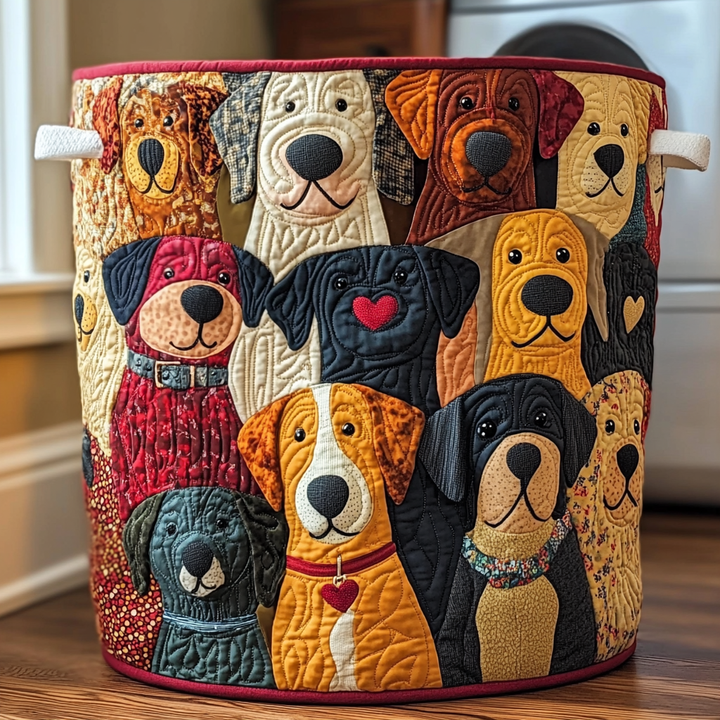 Colorful Dogs | Quilted Storage Basket