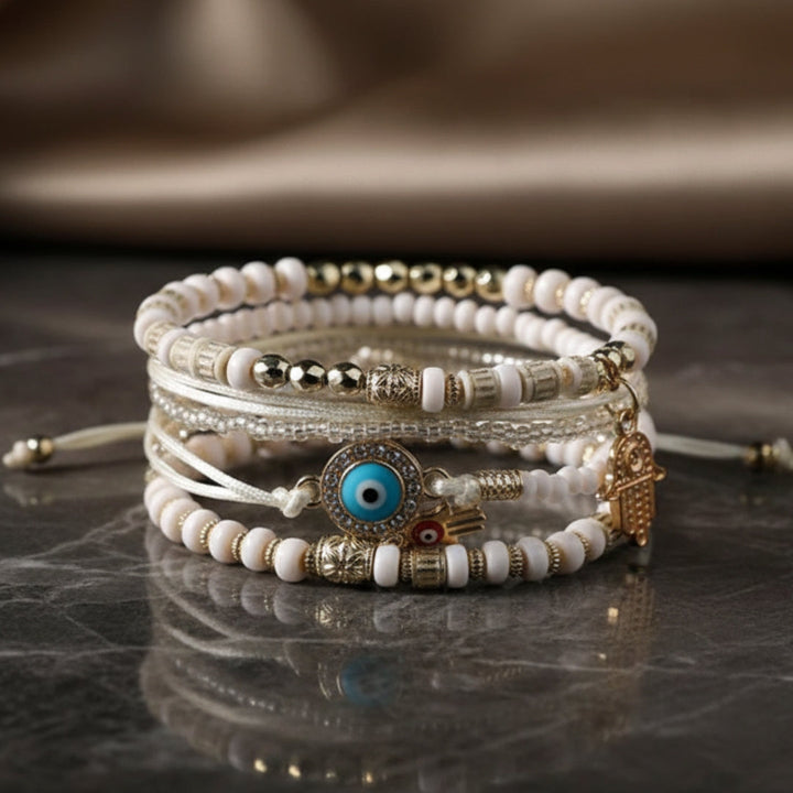 Hamsa Pearls Bracelet Bundle
