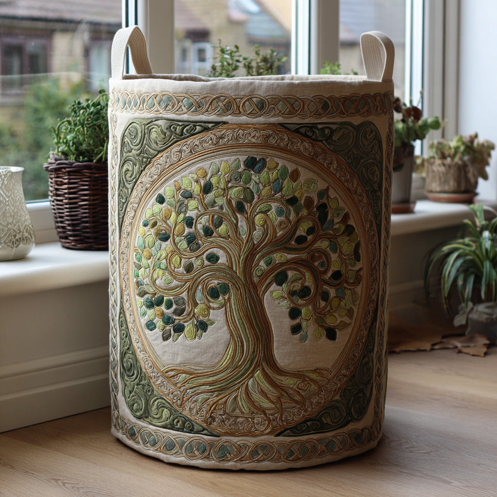 Tree of Life | Quilted Storage Basket
