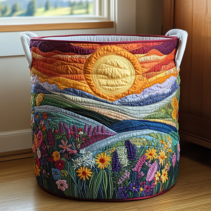 Bright Meadow | Quilted Storage Basket
