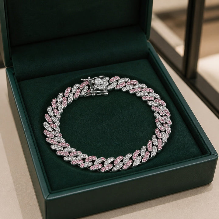 Arctic Blush Cuban Bracelet