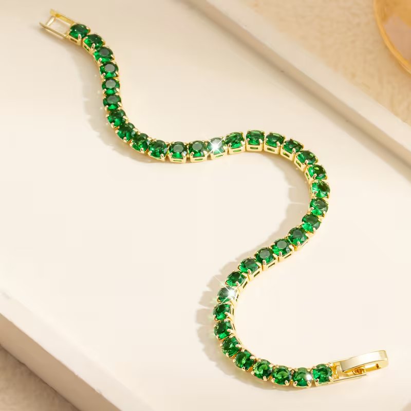 Emerald Tennis Style Bracelet