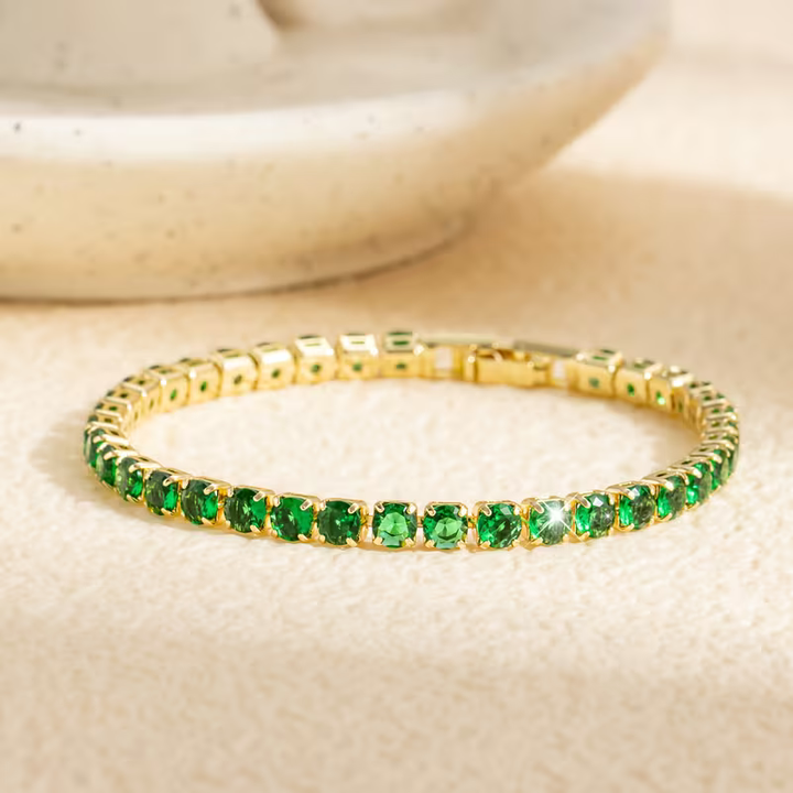 Emerald Tennis Style Bracelet