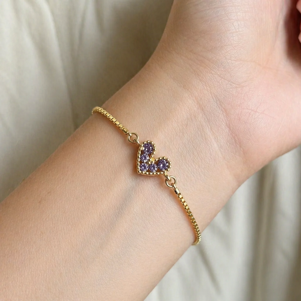 Lilac Love Gold Bracelet