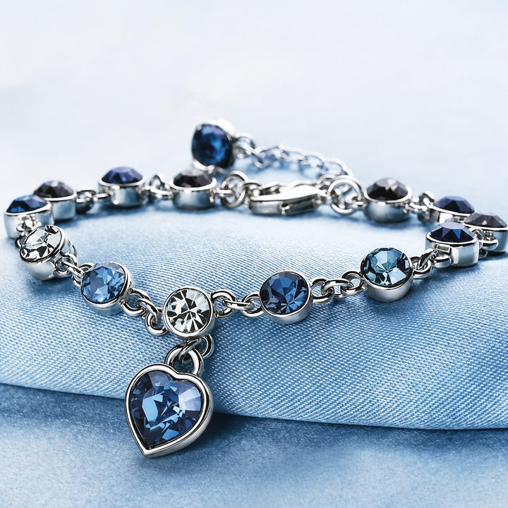 Ocean Heart Glow White Gold Bracelet