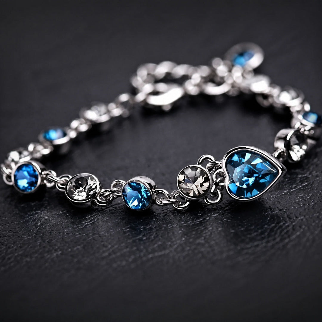 Ocean Heart Glow White Gold Bracelet