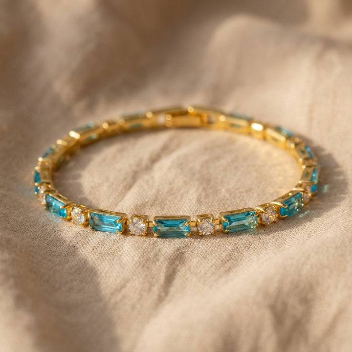 Natural Turquoise Gold Bracelet