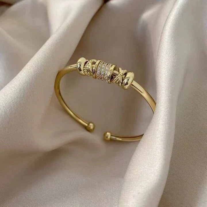 Lustrous Gold Charm Cuff Bracelet